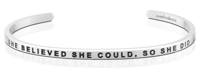 She Believed She Could, So She Did Silver Bracelets MantraBand® Bracelets