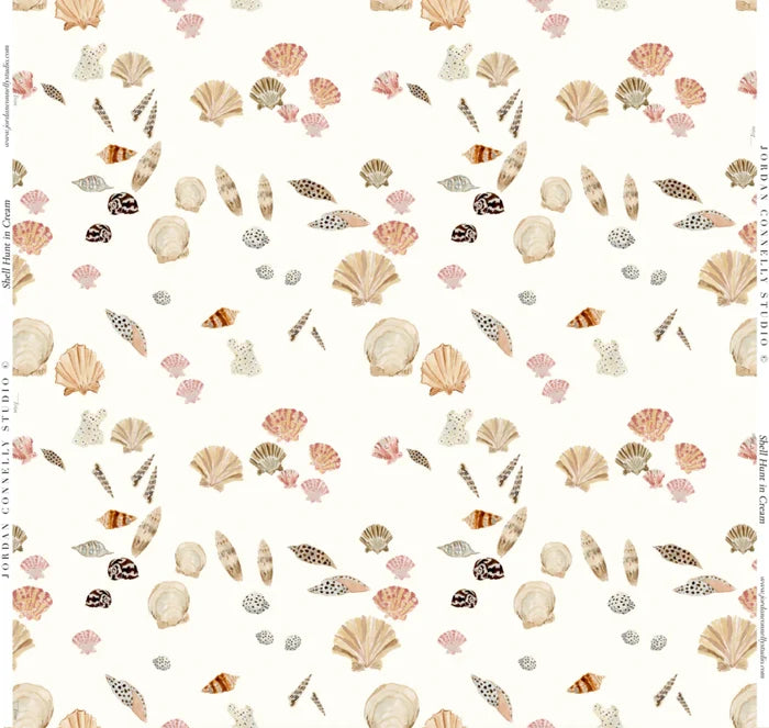 Shell Hunt in Sand Fabric SWATCH