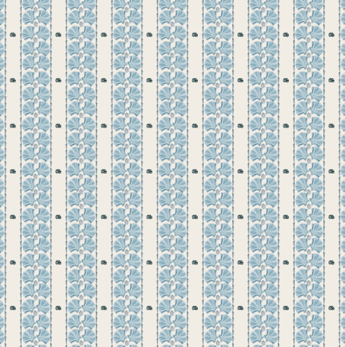 Shell Stripe in Blue Fabric SWATCH