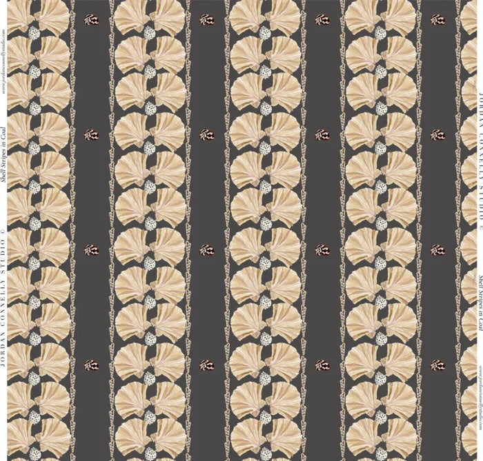 Shell Stripe in Coal Fabric SWATCH