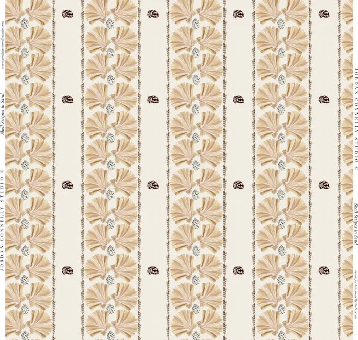 Shell Stripe in Sand Wallpaper