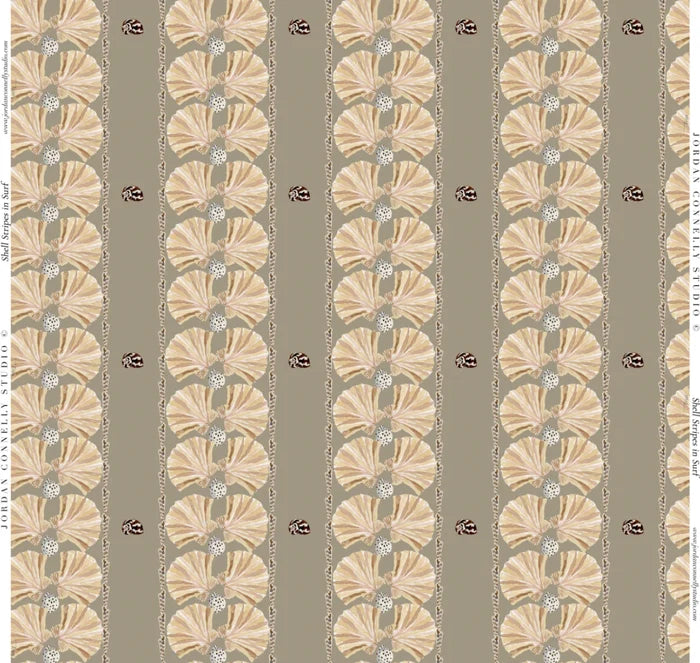Shell Stripe in Surf Wallpaper