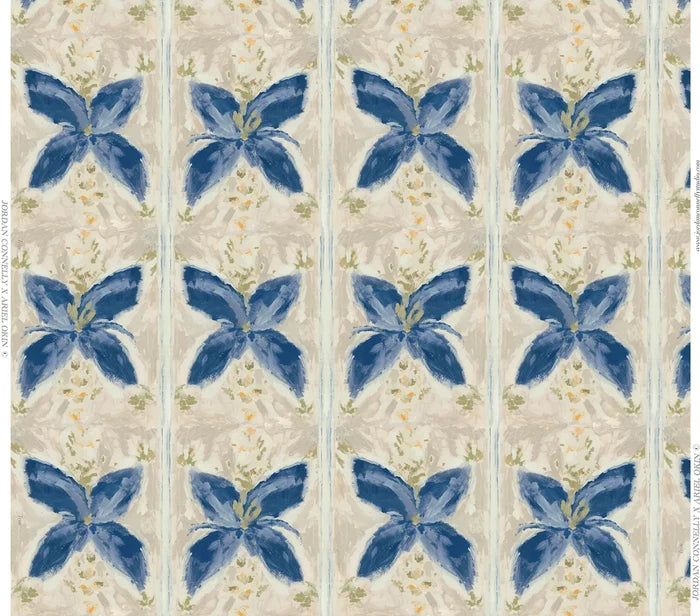 Spanish Floral Tile in Sand Wallpaper SWATCH
