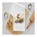 Spring Bunny Tea Towel,  Easter Design, Easter -Spring Kitchen Décor, Spring Hostess Gift