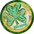 St Patrick's Day Design, Shamrock,  Blessed, Wreath Attachment, Wreath Center