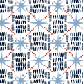Starburst and Stripes in Navy Red Blue Custom Pillow