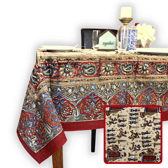 Sundervale Cotton Tablecloth Rectangle — Maroon Cavalier - Sweet Us
