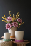 Terracotta Planters with Scalloped Trays Set/3
