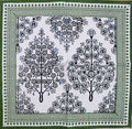 The Amore French Country Cotton Floral Set of 4 Table Napkins, Ebony Fern