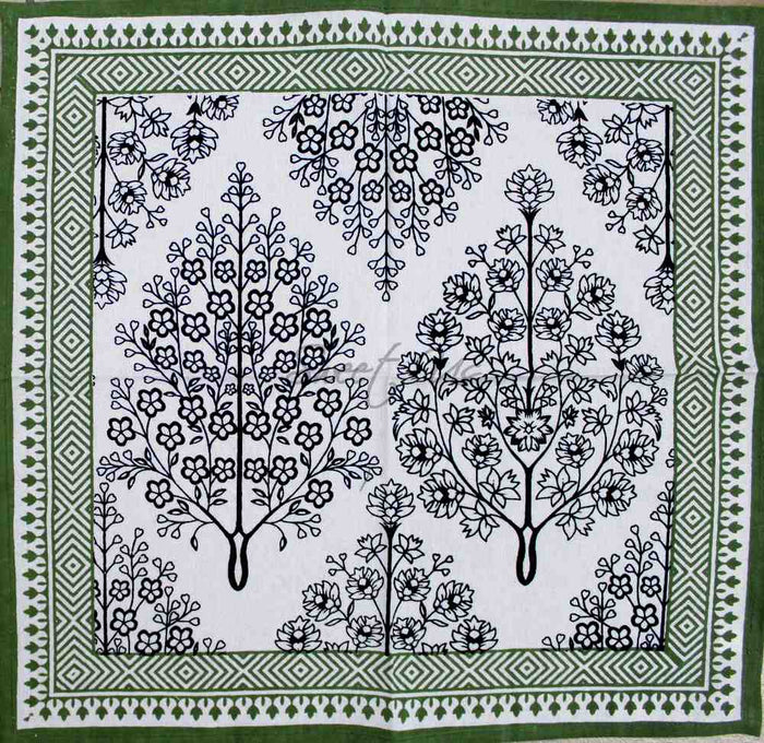 The Amore French Country Cotton Floral Set of 4 Table Napkins, Ebony Fern
