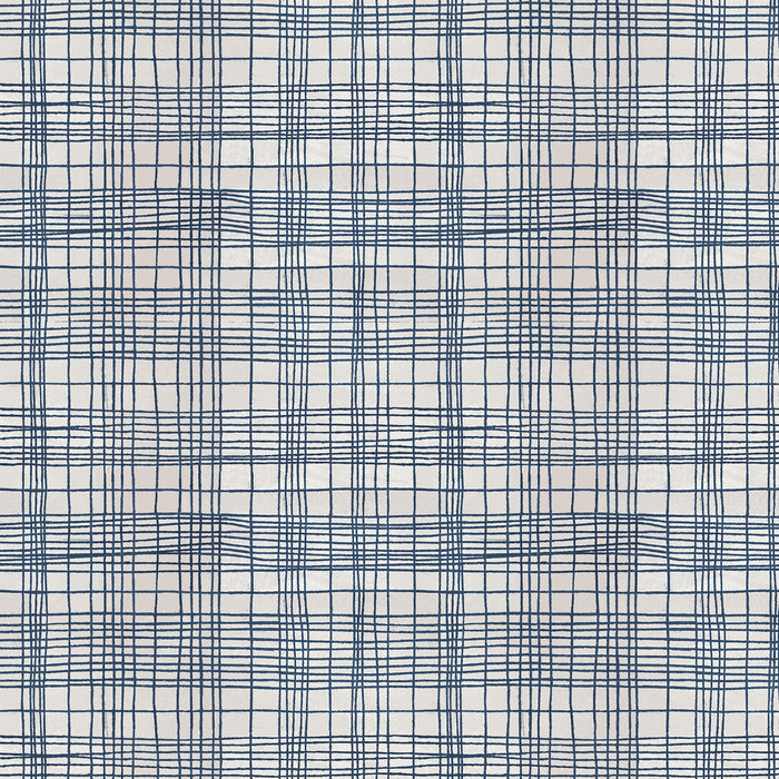 The Plaid One - String Theory Plaid in Nautical - by Marcia Derse with Windham Fabrics