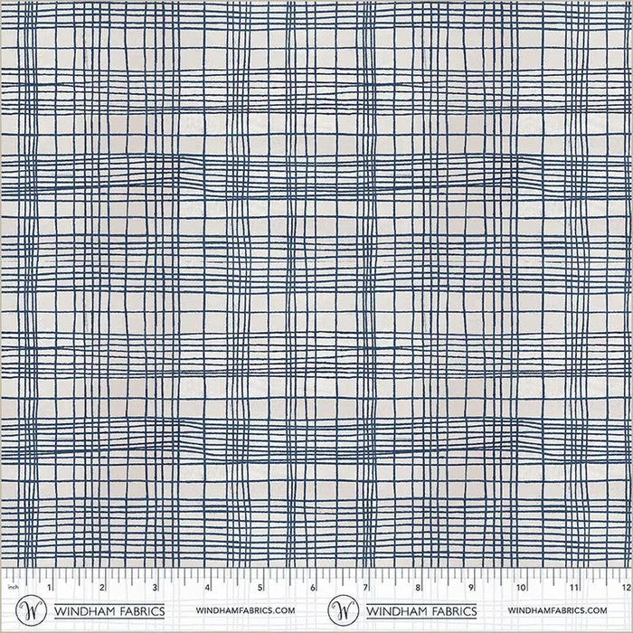 The Plaid One - String Theory Plaid in Nautical - by Marcia Derse with Windham Fabrics
