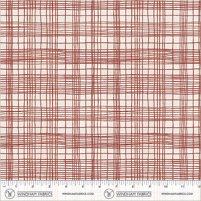The Plaid One - String Theory Plaid in Pomegranate - by Marcia Derse with Windham Fabrics