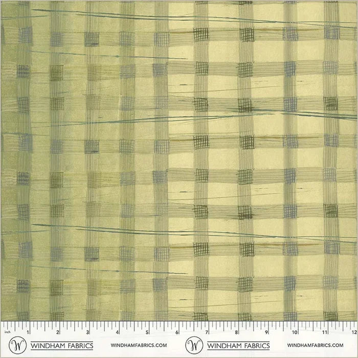 The Plaid One - Wild Asparagus Plaid - by Marcia Derse with Windham Fabrics
