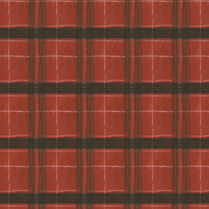 The Plaid One - Window Pane Plaid in Barn Red - by Marcia Derse with Windham Fabrics