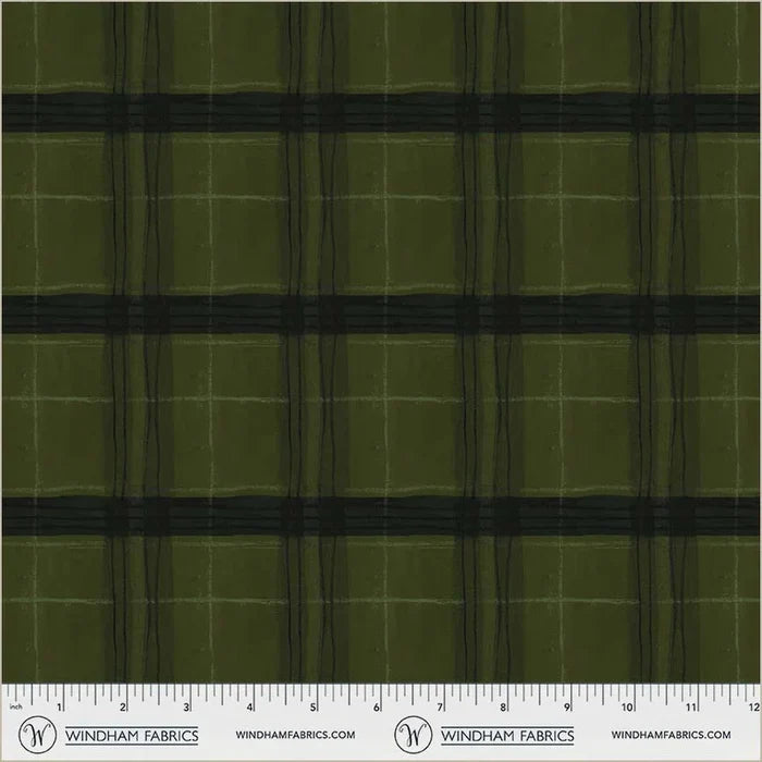 The Plaid One - Window Pane Plaid in Piney - by Marcia Derse with Windham Fabrics