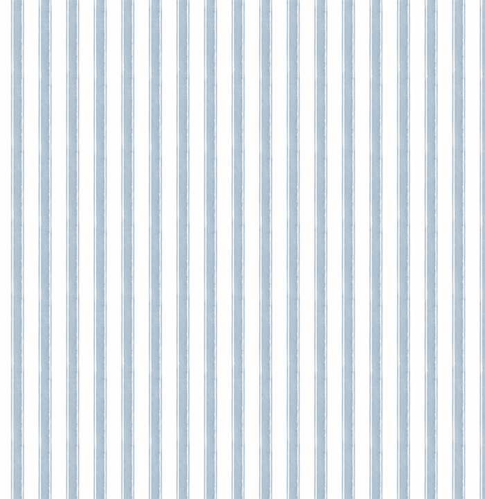 Ticking Stripe in Blue Wallpaper