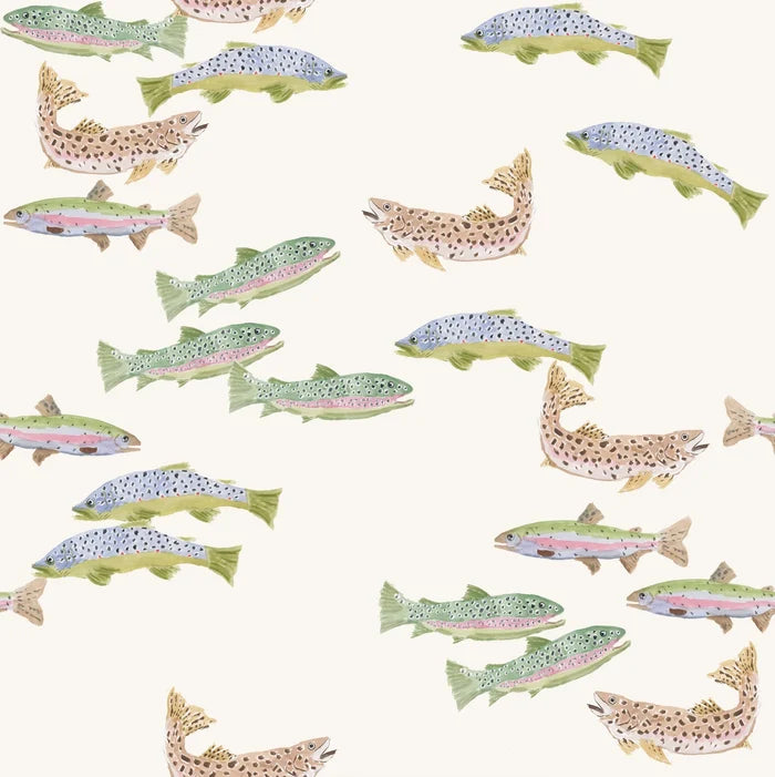 Tight Lines in Cream Wallpaper SWATCH