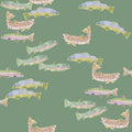Tight Lines in Green Custom Pillow