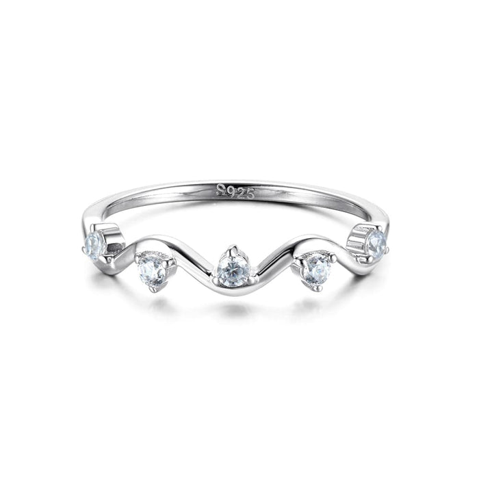 To My Daughter Highs And Lows Wave Ring Silver / 5 Rings Customforher