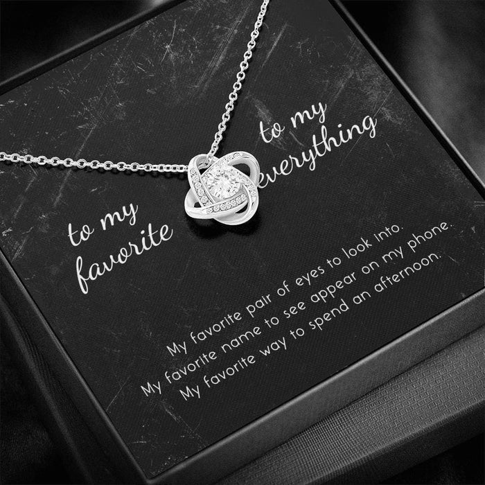 To My Favorite, To My Everything Love Knot Necklace Myron Necklace MelodyNecklace