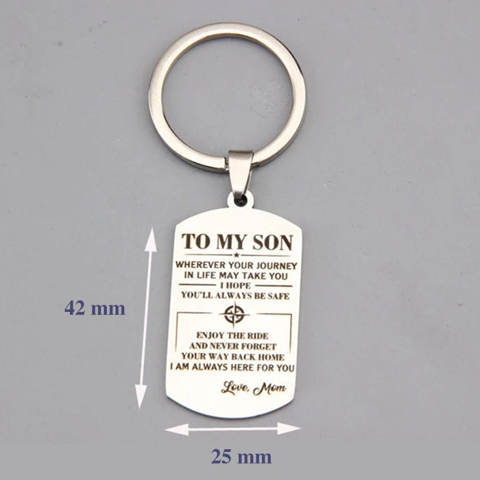 SON MOM - ALWAYS BE SAFE - KEY CHAIN Keychain MelodyNecklace
