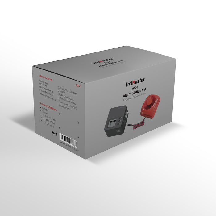 TrolMaster Carbon-X CO2 Alarm Station (audio/visual) with cable set (AS-1)