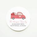 Valentine Heart Truck Return Address Sticker or Label