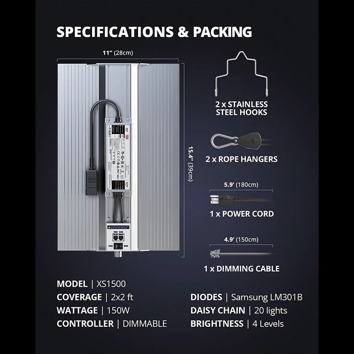 Viparspectra XS1500 Pro LED Grow Light with New Lens Design