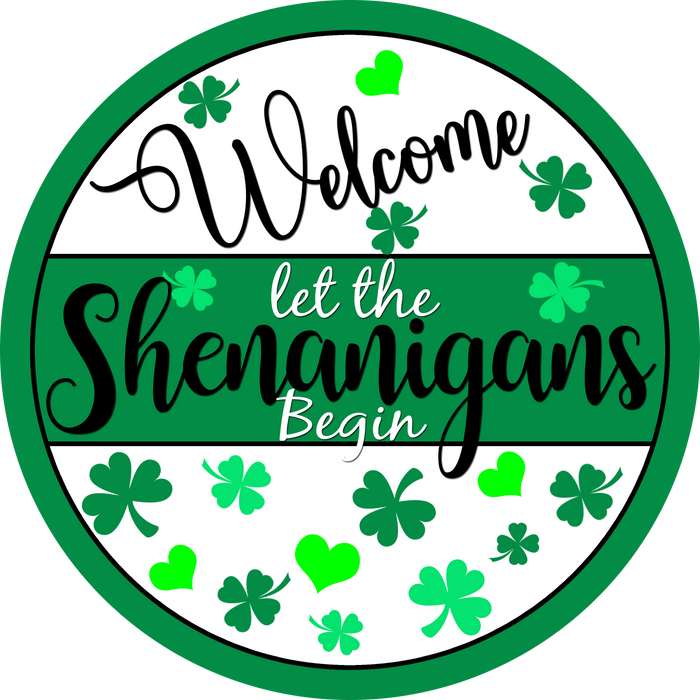 Welcome St Patrick's Day Sign,  Wreath Attachment, Wreath Center