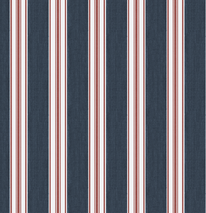 Wide Stripe in Navy Red Custom Pillow