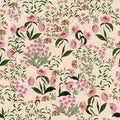Wild French Garden in Blush Fabric SWATCH