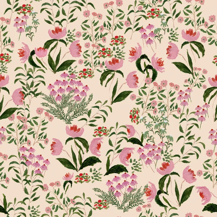 Wild French Garden in Blush Fabric SWATCH
