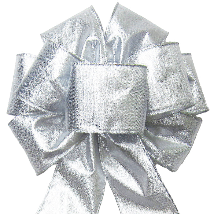 Wired Radiant Metallic Silver Bow (2.5"ribbon~8"Wx16"L)