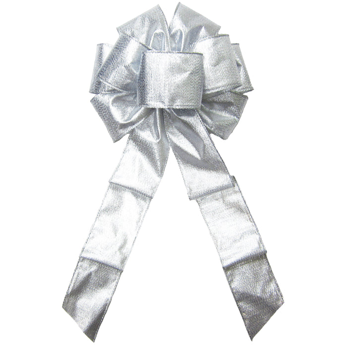 Wired Radiant Metallic Silver Bow (2.5"ribbon~8"Wx16"L)