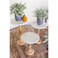 Wooden Display Stands with White Marble Tops Set/3